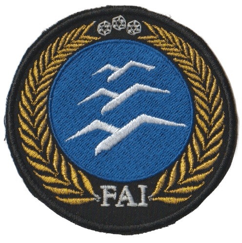 Embroidered Diamond gliding patch with diamond motifs and FAI lettering